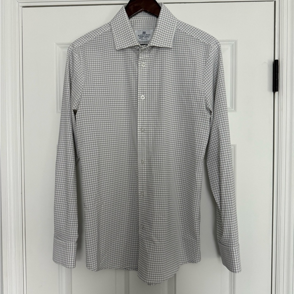 Mizzen+Main White Check Dress Shirt